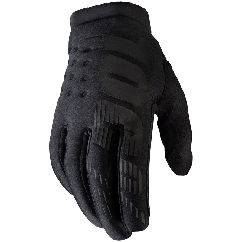 100% Brisker Gloves – Black, Full Finger, Men’s, Medium