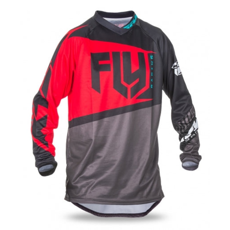 Fly Racing 2017 F-16 BMX Race Jersey-Red/Black/Gray