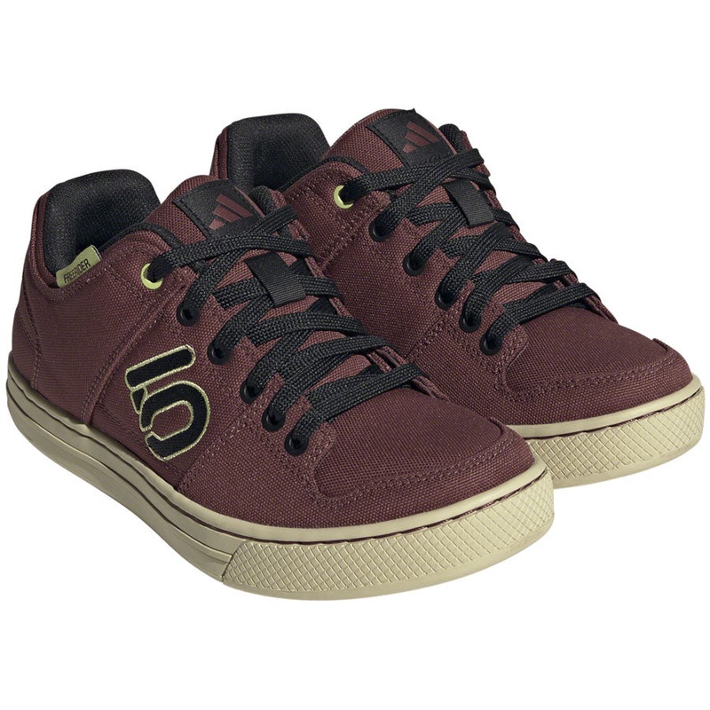 Five Ten Freerider Canvas Flat Shoes – Womens Quiet Crimson/Core Pulse Lime 8.5