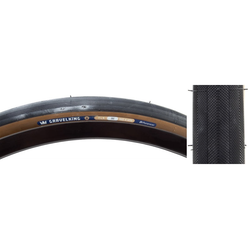 GravelKing Slick Plus Tire – 700 x 40 Tubeless Folding Black/Brown