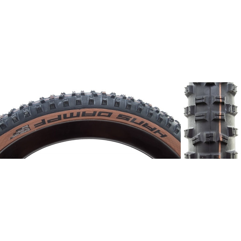 Schwalbe Hans Dampf Tire – 29 x 2.6 Tubeless Folding BLK/Bronze Evolution Line Super Trail Addix SpeedGrip