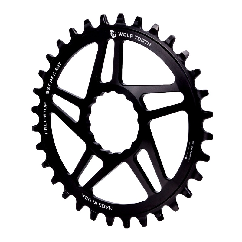Wolf Tooth Direct Mount Chainring – 32t, RaceFace/Easton CINCH Direct Mount, Drop-Stop A, For Boost Cranks, 3mm Offset, Black