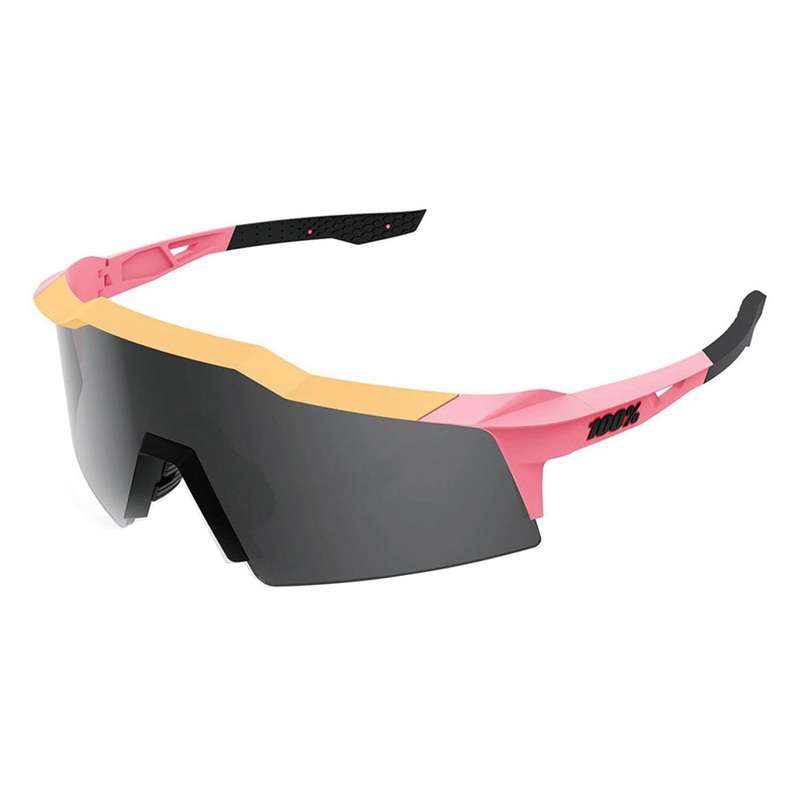 100% Speedcraft SL Performance Sunglasses – Matt Washed Out Neon Pink-Smoke Lens