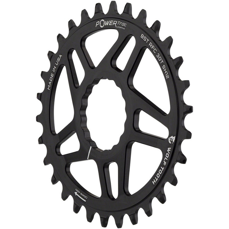 Wolf Tooth Elliptical Direct Mount Chainring – 30t, RaceFace CINCH Boost, Drop-Stop ST for Shimano 12 Speed HG+, Black
