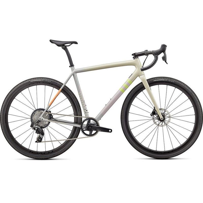 2022 Specialized crux expert bike gloss white speckled/dove grey/papaya/clay/lime 61