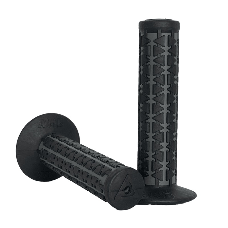 AME Dual BMX Grips – Flanged – Black over Gray – Made in the USA