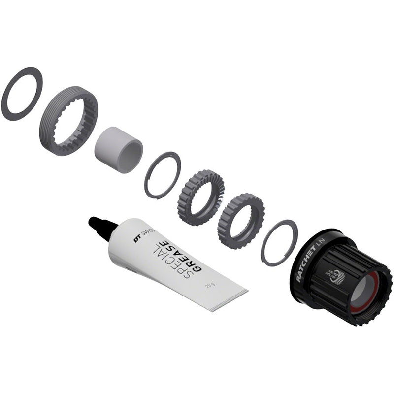 DT Swiss Ratchet LN Freehub Body Upgrade Kit – Shimano Micro Spline, Standard, Aluminum, Sealed Bearing, 36T