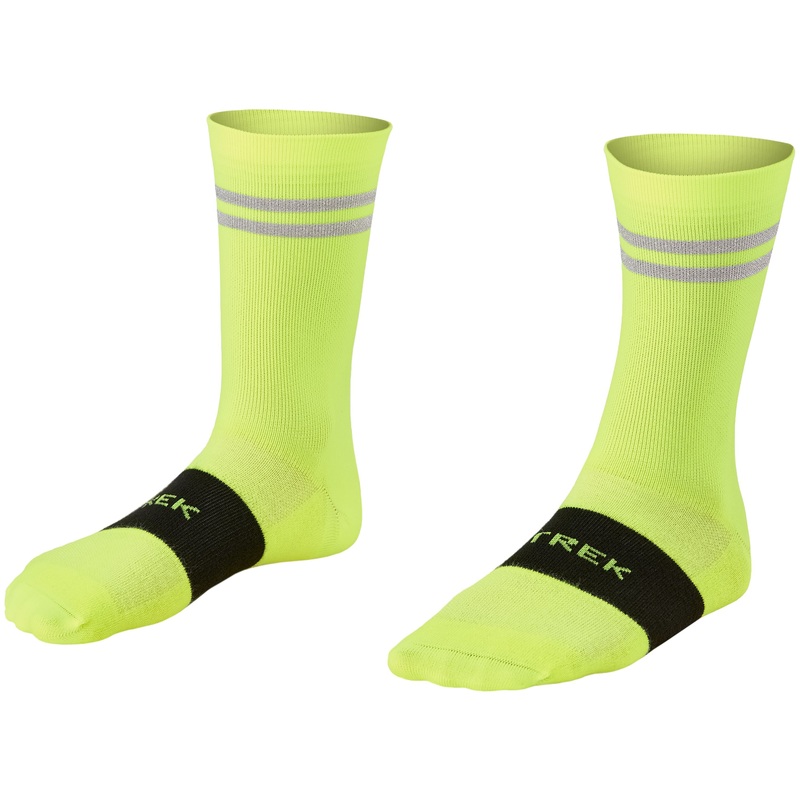 Sock Trek Race Reflective Crew LG (42-44) Radioactive Yellow