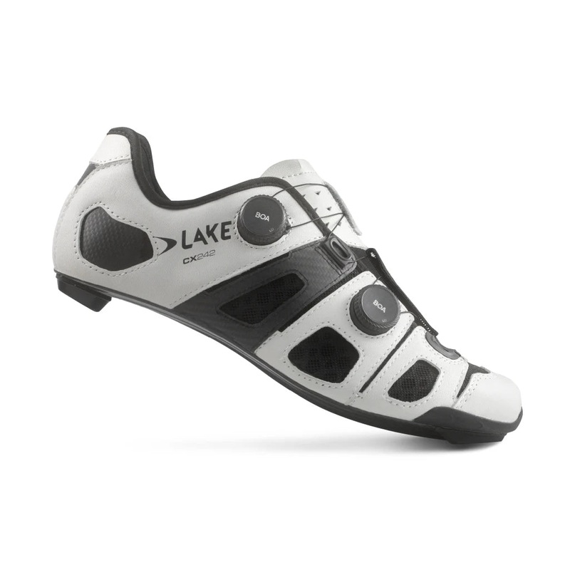 Lake CX242 Road Shoe – Wide – White-Black