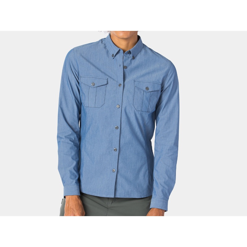 Shirt Bontrager Adventure Ride Women Medium Chambray Blue