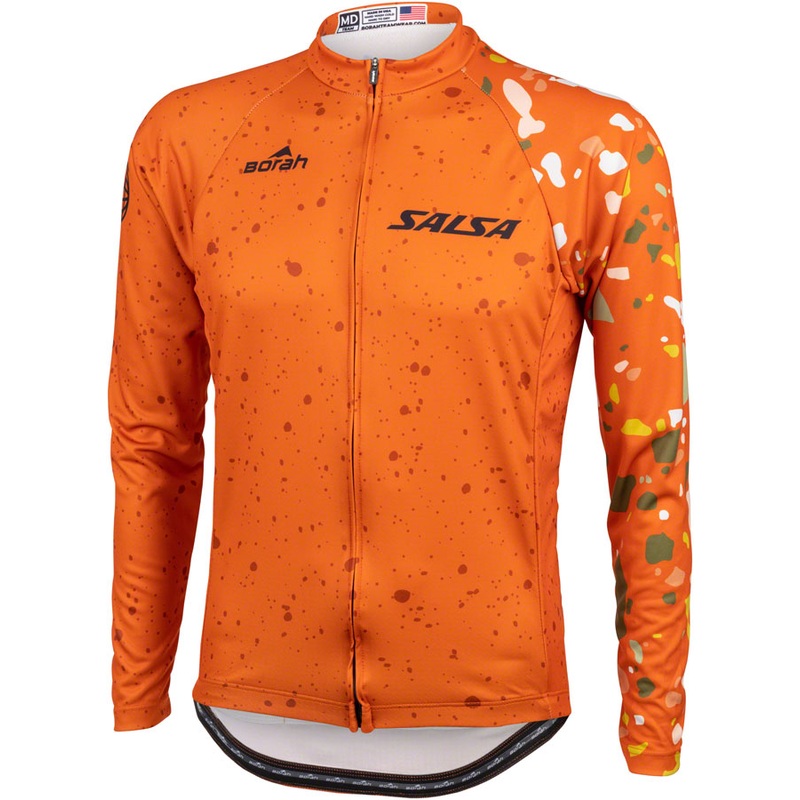 Salsa Men’s Terrazzo Long Sleeve Jersey – X-Large, Orange