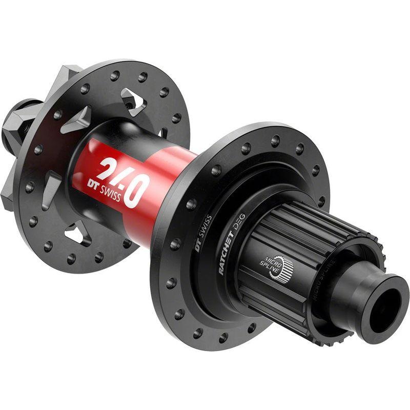 DT Swiss 240 DEG Rear Hub – 12 x 148mm 6-Bolt Micro Spline Black/Red 32H 90pt