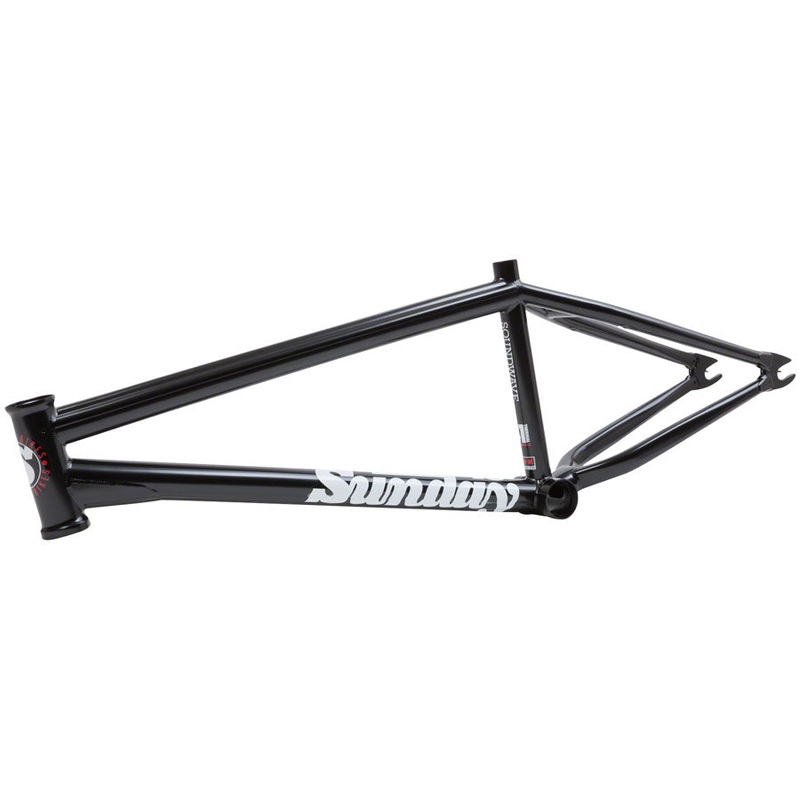 Sunday Soundwave BMX Frame – 21″ TT Rustproof Black with White/Red Decals