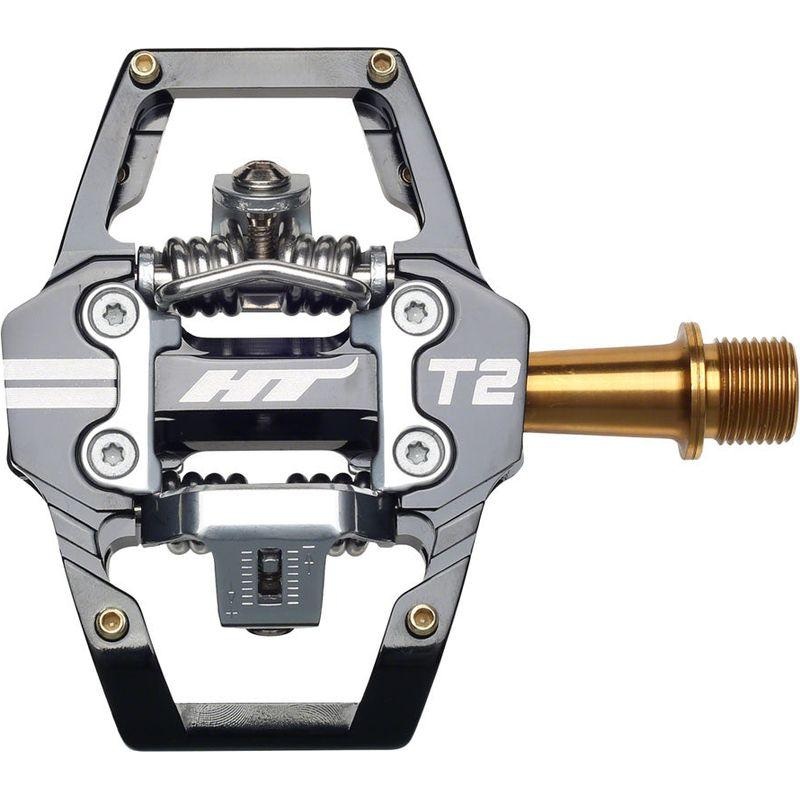 HT Components T2T Pedals – Dual Sided Clipless with Platform Aluminum 9/16 Black