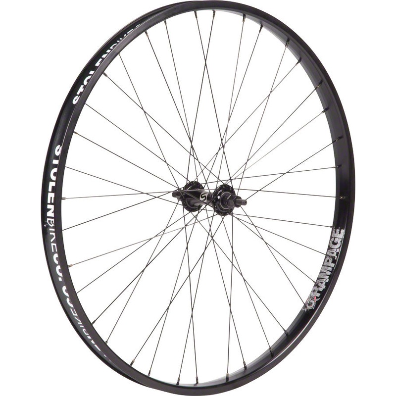 Stolen Rampage Front Wheel – 26″ 3/8″ x 100mm Rim Brake Black Clincher