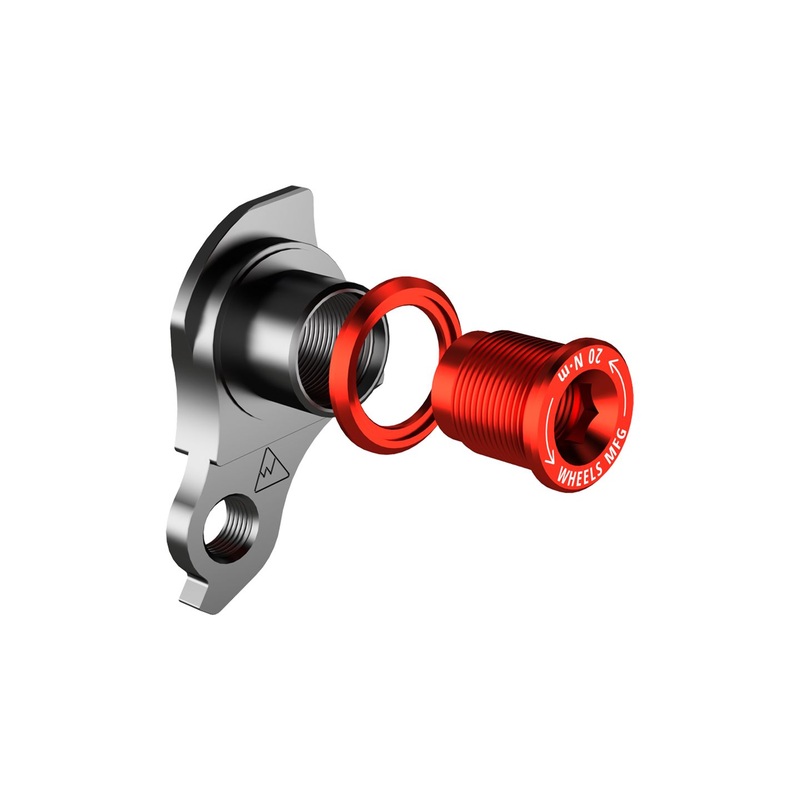 Wheels Manufacturing Universal Derailleur Hanger – 404-1 For Frames designed to accept SRAM UDH BLK/Red