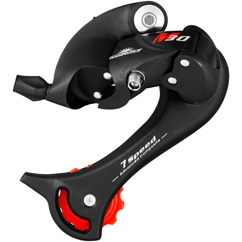 SunRace M37 Rear Derailleur – 7-Speed Long Cage Black
