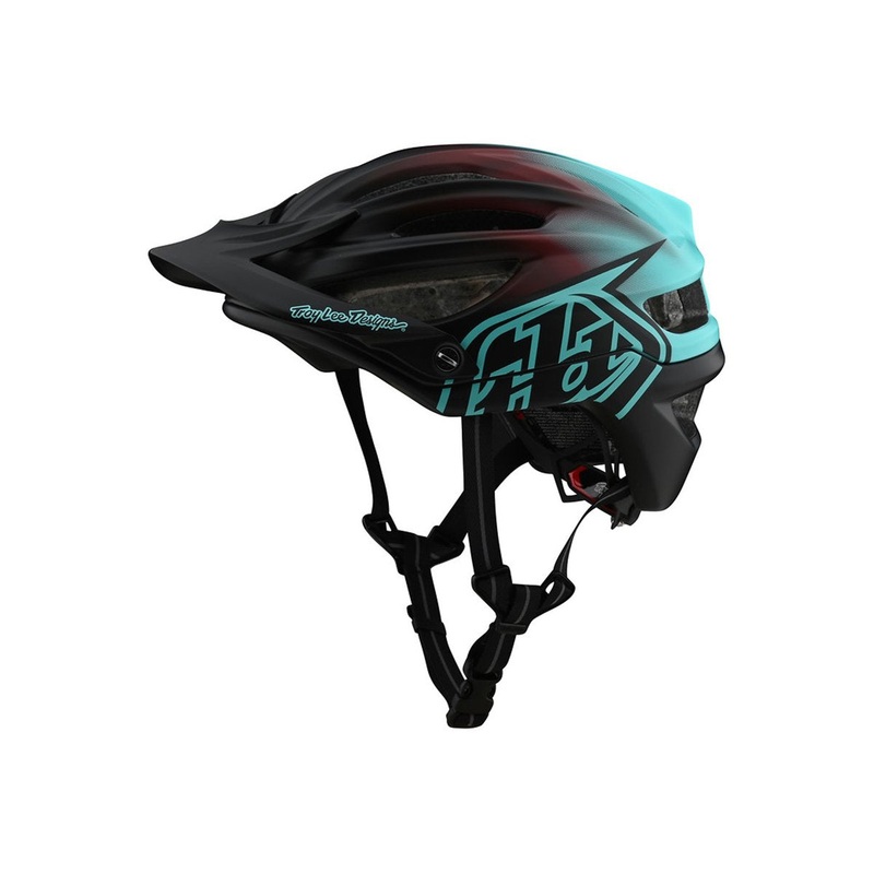Troy Lee Designs A2 MIPS MTB Helmet – STAIN’D – Black-Turquoise – 2020