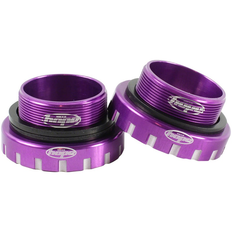Hope BSA30 Threaded Bottom Bracket – 68/73/83/100/120mm, For 30mm Spindle, Stainless, Purple