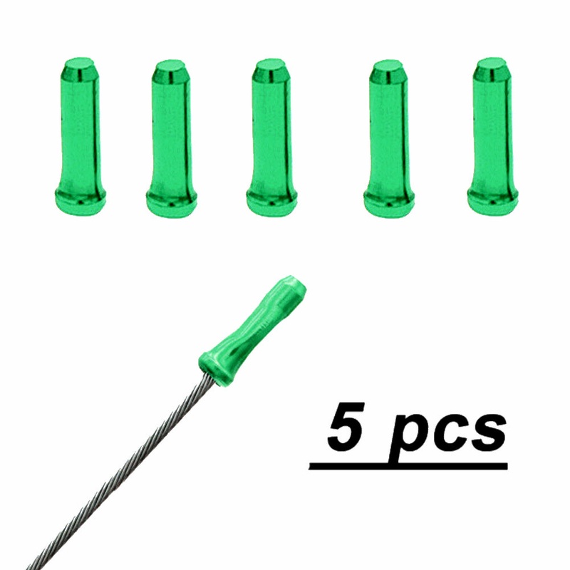 Anodized Alloy Brake Cable End Tip – Pack of 5 – Green