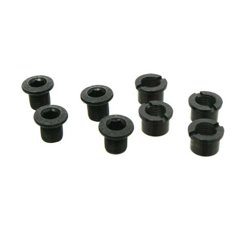 Steel Outer Chainring Bolts, Double Set/8, Black