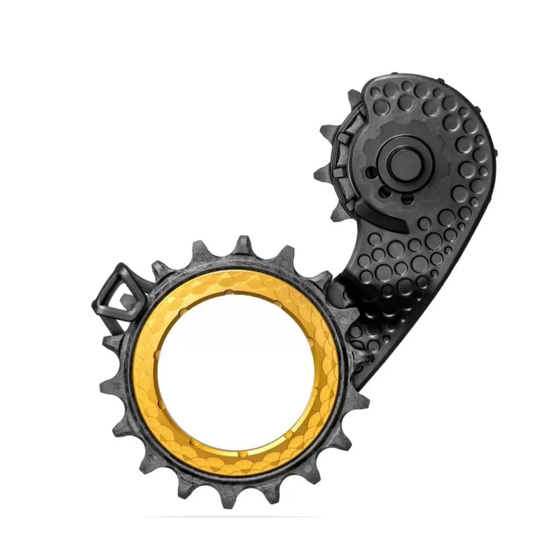 Absolute Black Carbon-Ceramic Hollow Cage SRAM AXS – Gold