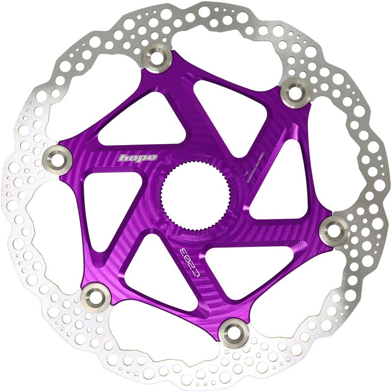 Hope MTB Floating Centre-Lock Disc Brake Rotor – 203mm Center-Lock Purple
