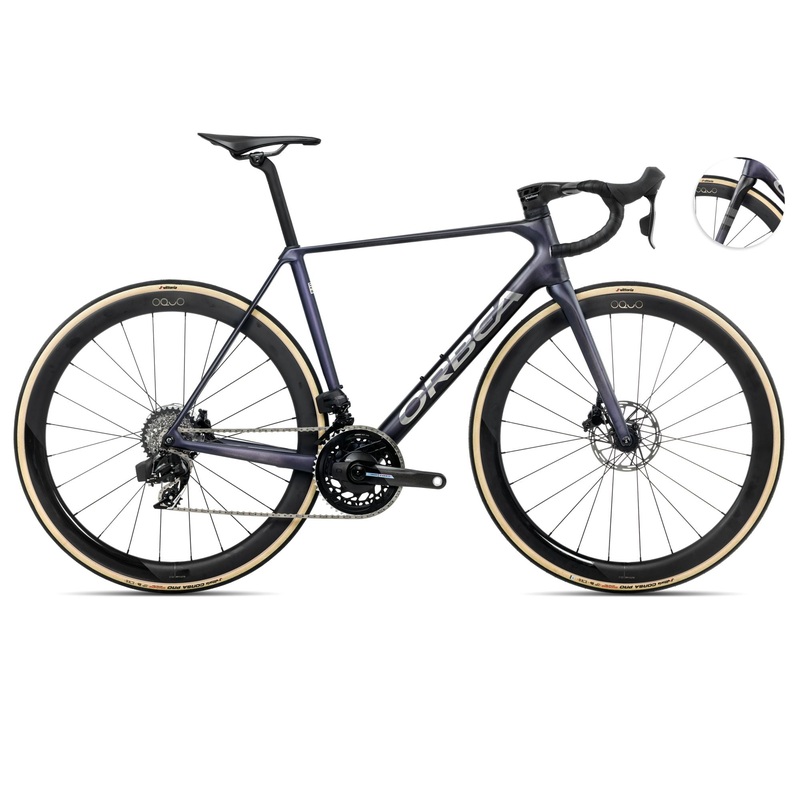 2025 Orbea ORCA M21eLTD PWR Racing ROAD BIKE – 49cm, Tanzanite (Matte) – Carbon Raw (Matte)