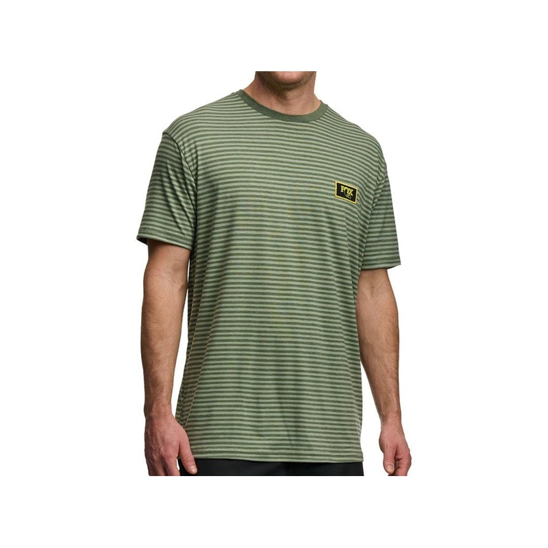 Fox Factory Striped Short Sleeve Tee – Green