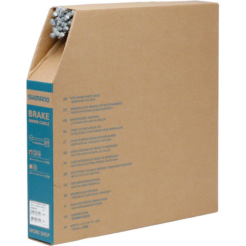 Shimano Stainless Mountain Brake Cable 1.6 x 2050mm, Filebox of 100