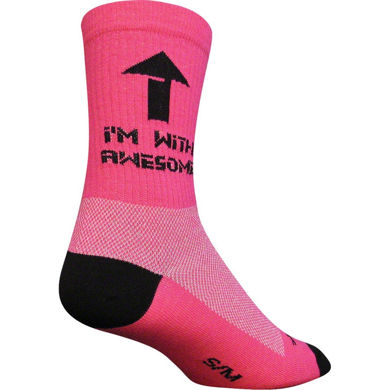 SockGuy Crew Im With Awesome Socks – 6″ Pink Large/X-Large