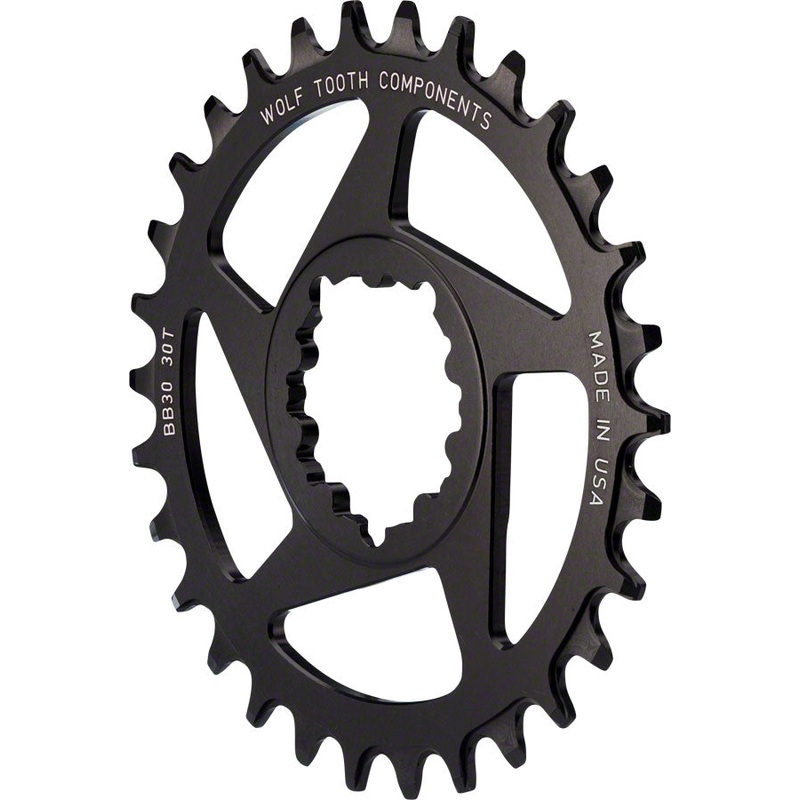 Wolf Tooth Direct Mount Chainring – 28t SRAM Direct Mount Drop-Stop For BB30 Short Spindle Cranksets 0mm Offset BLK