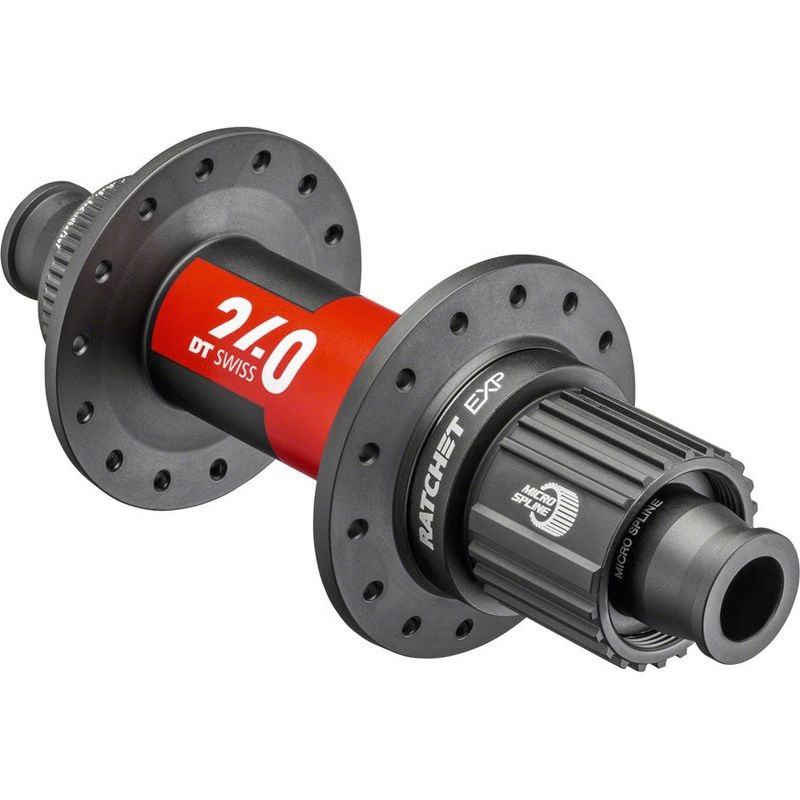 DT Swiss 240 EXP Rear Hub – 12 x 148mm Center-Lock Micro Spline Black/Red 32H 36pt