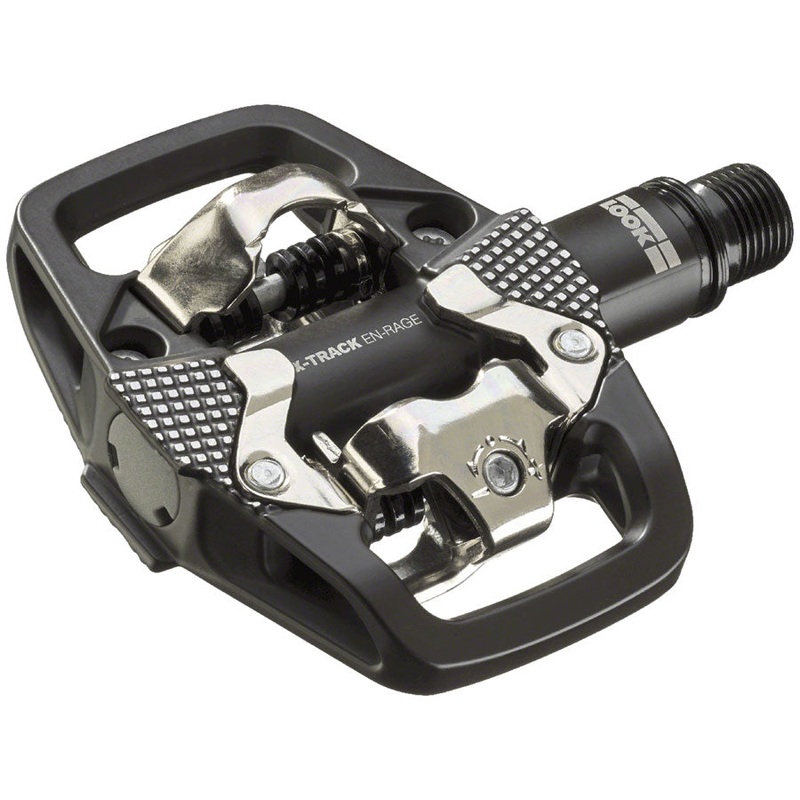 LOOK X-TRACK EN-RAGE Pedals – Dual Sided Clipless with Platform, Chromoly, 9/16″, Black