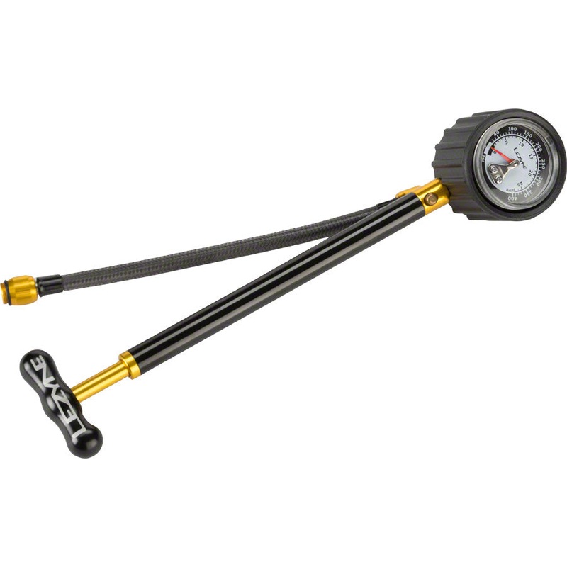 Lezyne Shock Drive Pump with Braided Hose and 400psi Gauge Black