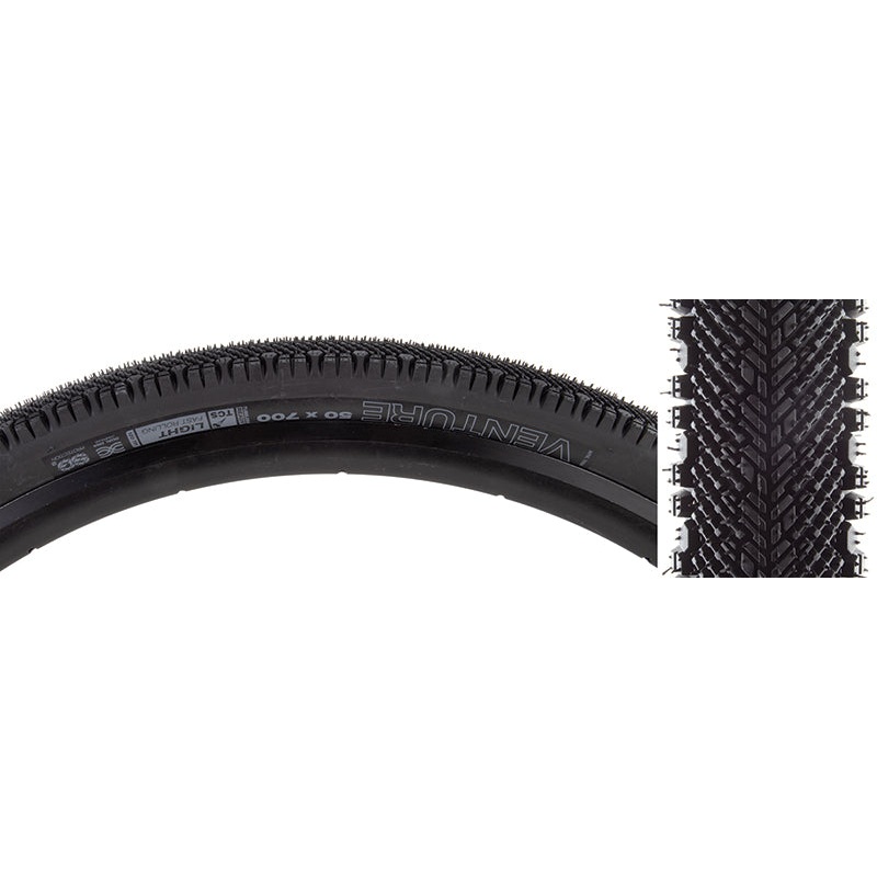 WTB Venture Tire 700x50C Folding Tubeless Ready TCS Light/Fast Rolling Dual DNA SG2 120TPI Black