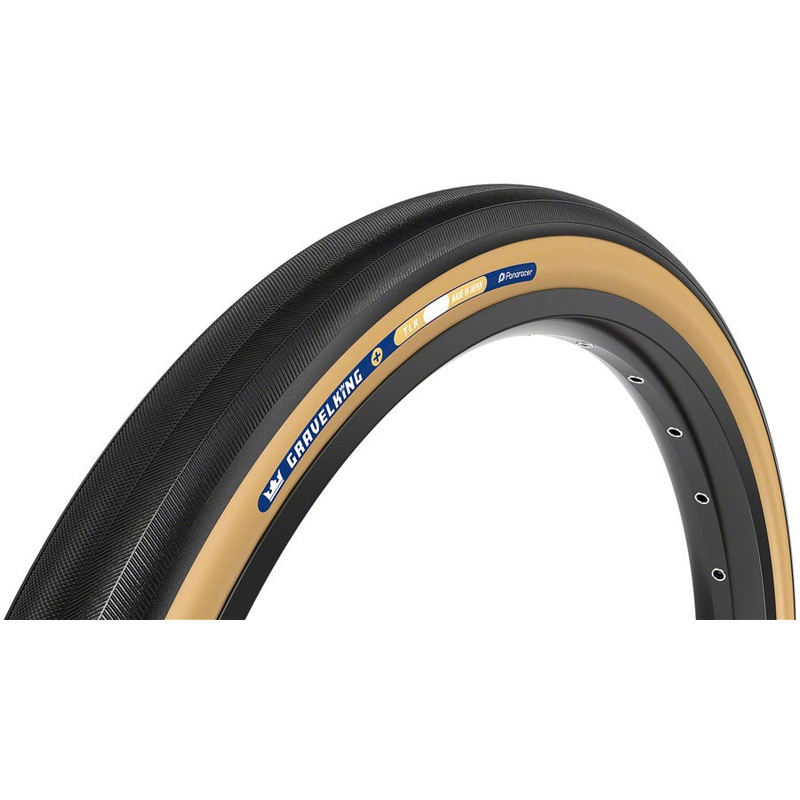 Panaracer GravelKing Slick Plus Tire – 700 x 45 Tubeless Folding Black/Brown