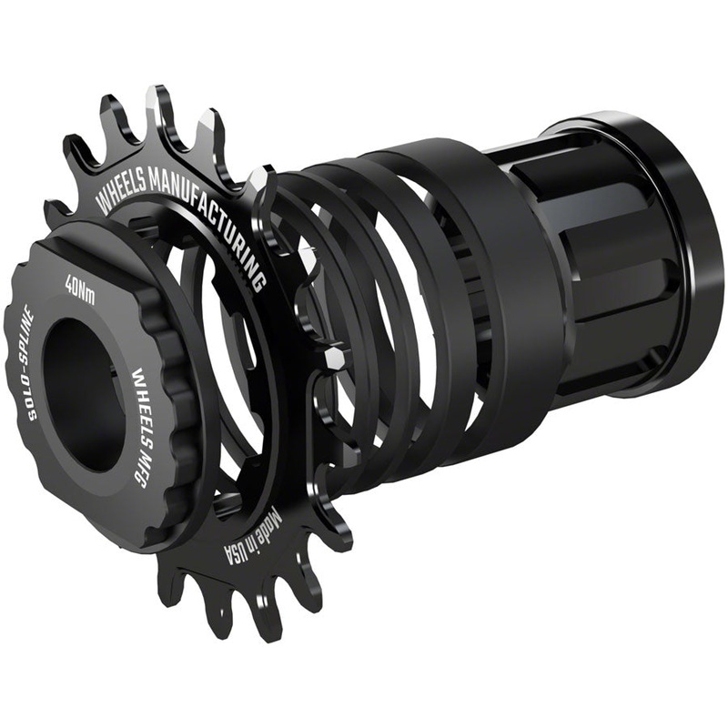 Wheels Manufacturing SOLO-SPLINE Micro Spline Single Speed Conversion Kit – 18t For Shimano Micro Spline Hub Bodies BLK