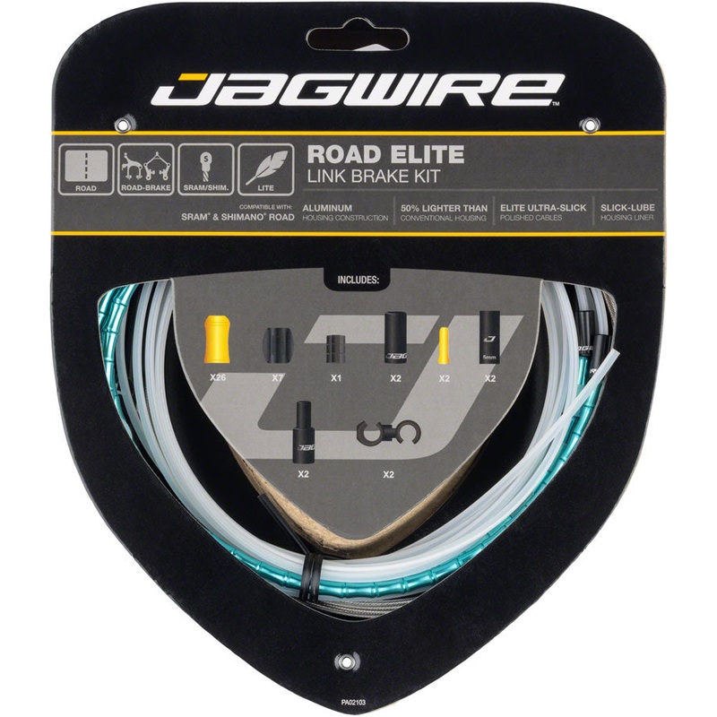 Jagwire Road Elite Link Brake Cable Kit – SRAM/Shimano Ultra-Slick Uncoated Cables Ltd. Celeste