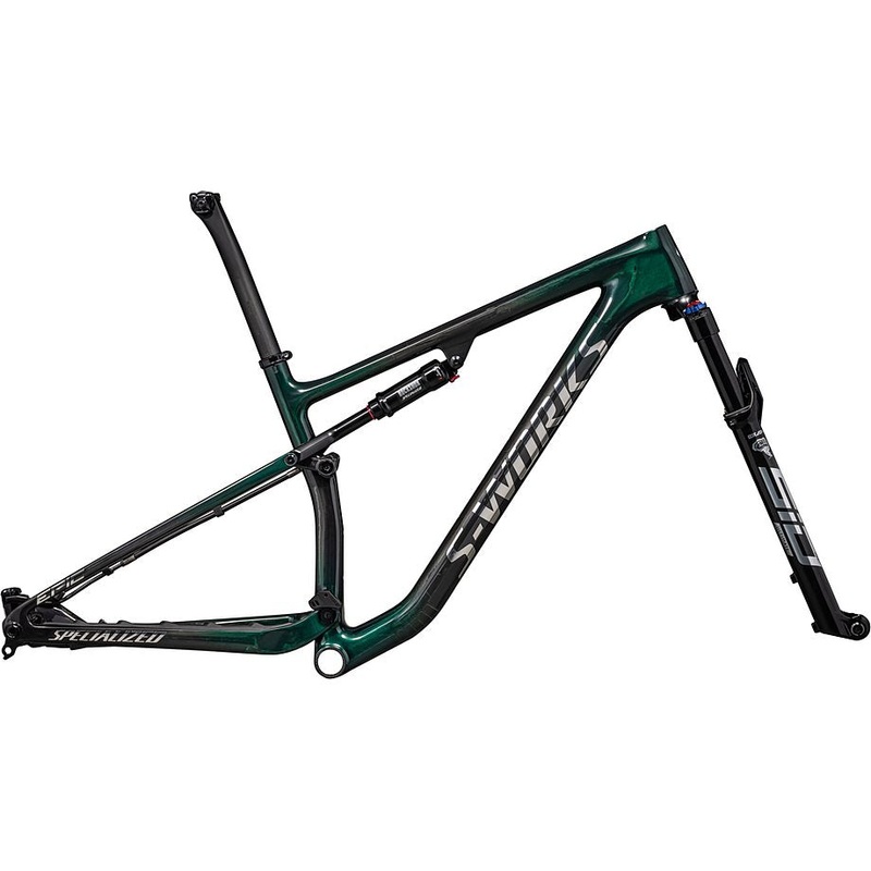 Specialized epic S-Works frmset gloss green tint fades over carbon / chrome xs