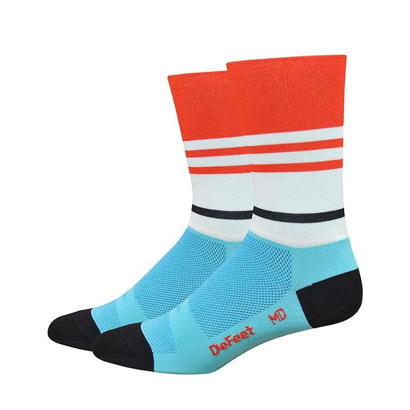 DeFeet Aireator 6″ Socks Light Blue/Poinciana M Pair