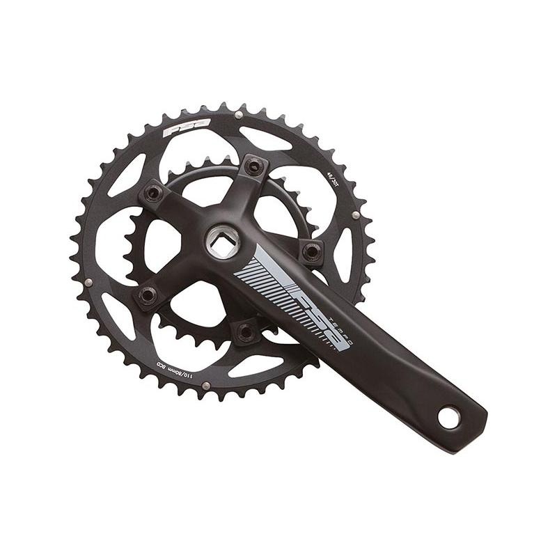 Full Speed Ahead Tempo Adventure Crankset – 170mm 10/11-Speed 46/30t 110/80 BCD Square Taper JIS Spindle Interface Black
