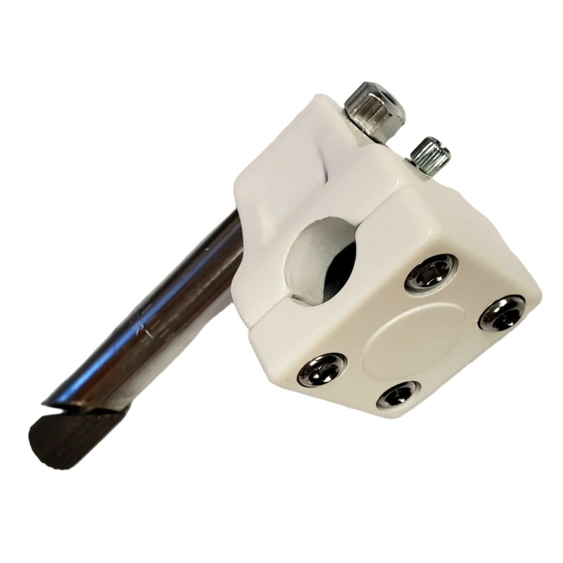 White BMX Quill Stem for threaded 1″ 21.1mm shaft GT Mallet Style w/ Potts Mod