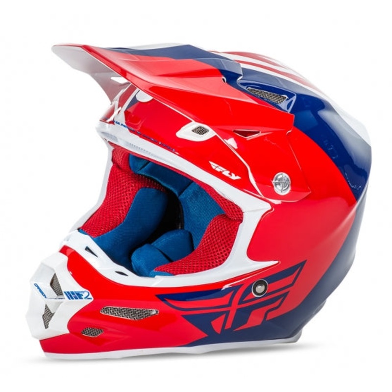 Fly Racing 2016 F2 Carbon Pure Helmet-Red/Blue/White-Medium