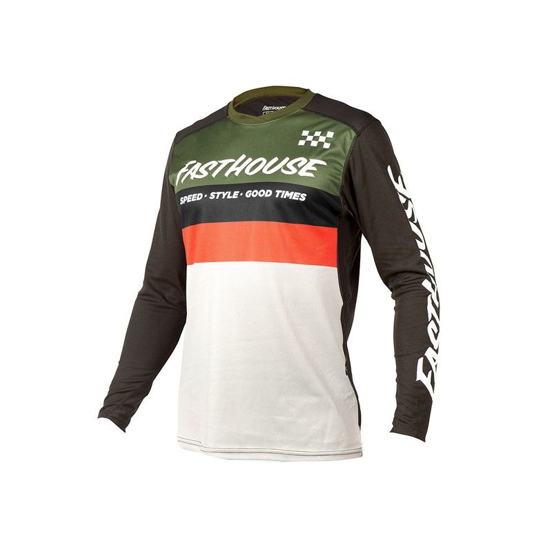 Fasthouse Alloy Kilo Long Sleeve MTB Jersey – Olive-White