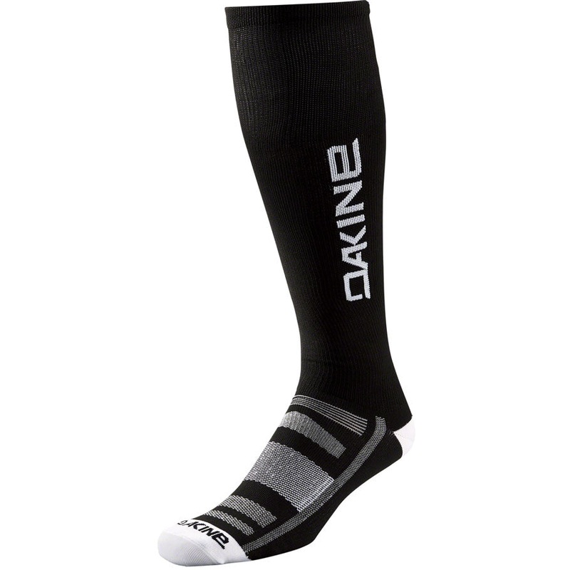 Dakine Singletrack Tall Crew Socks – Black/White Medium/Large
