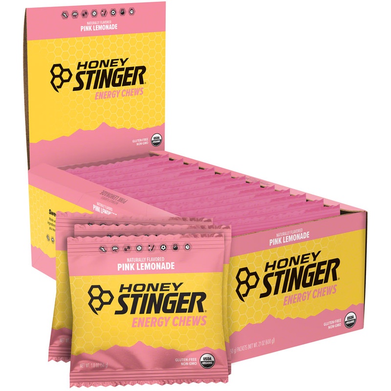 Honey Stinger Organic Energy Chews – Pink Lemonade, Box of 12