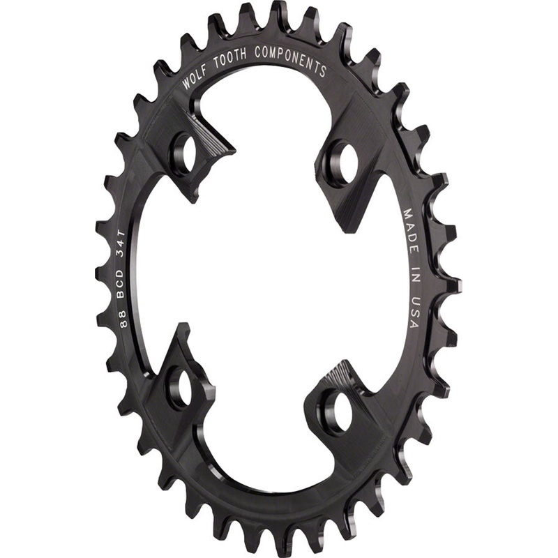 Wolf Tooth 88 BCD Chainring – 32t 88 BCD 4-Bolt Drop-Stop For Shimano XTR M985 BLK
