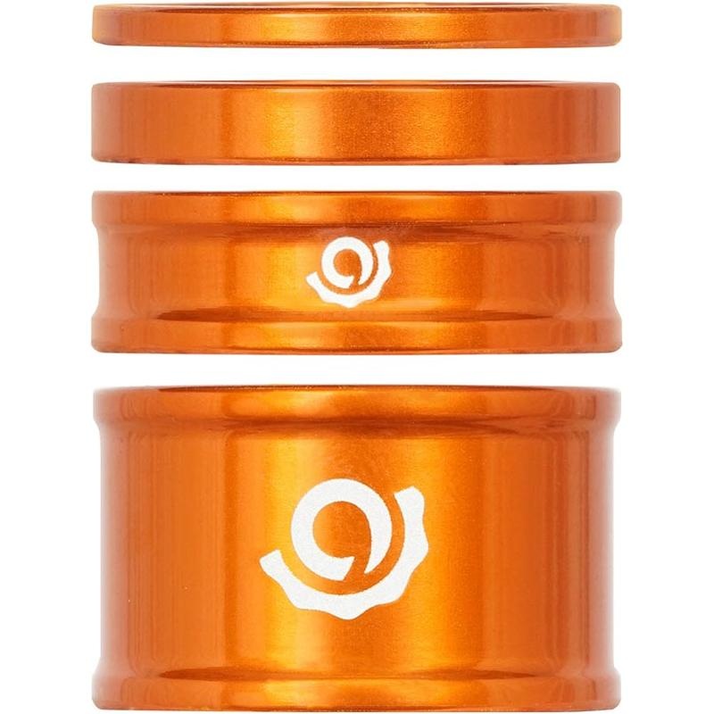 Industry Nine, iRiX, Headset Spacer Kit, 1-1/8”, Height: 2.5mm/5mm/10mm/20mm, Aluminum, Orange
