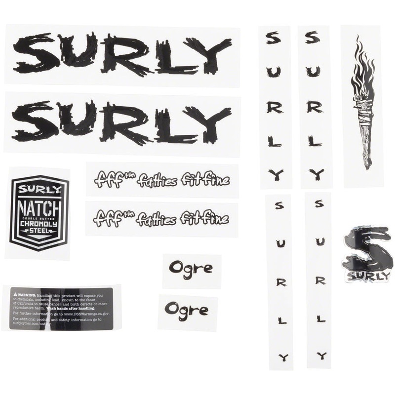 Surly Ogre Frame Decal Set – Black with Torch